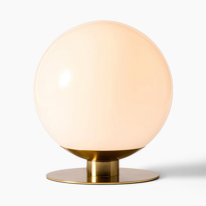Rivolence Modern Table Lamp - Brass Finish White Glass Shade - Retro Style