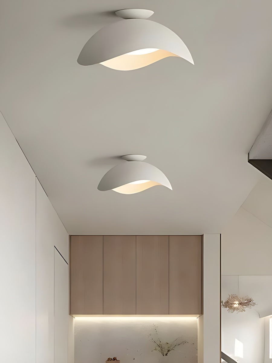 Simple Metal Wave Ceiling Light For Hallway