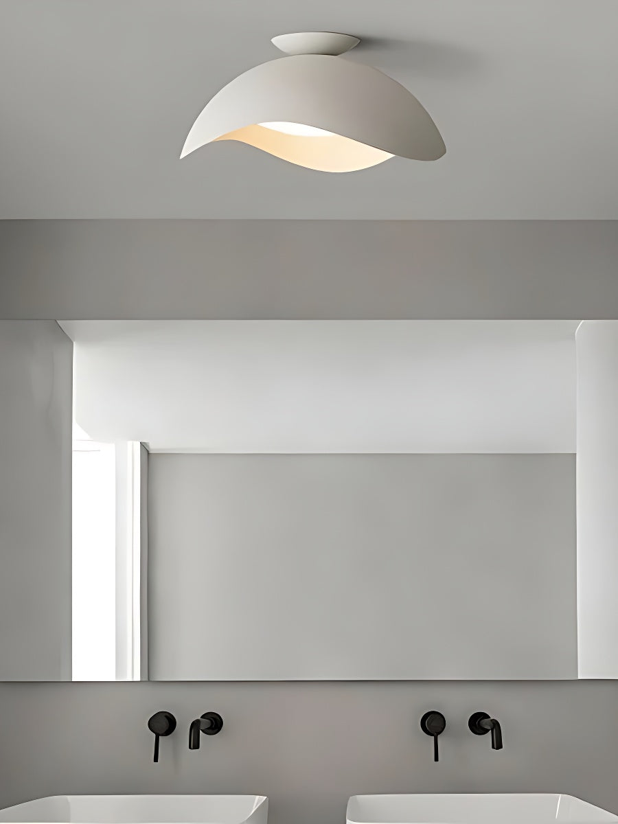 Simple Metal Wave Ceiling Light For Hallway