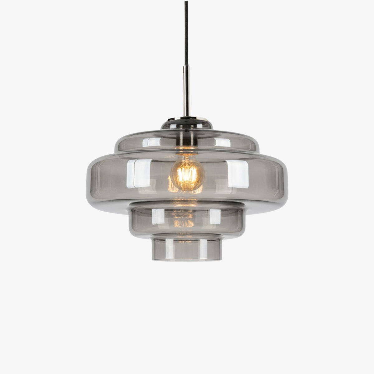 Koloro Elegant Retro Glass Pendant Light – Adjustable Length for Living Room & Hallway