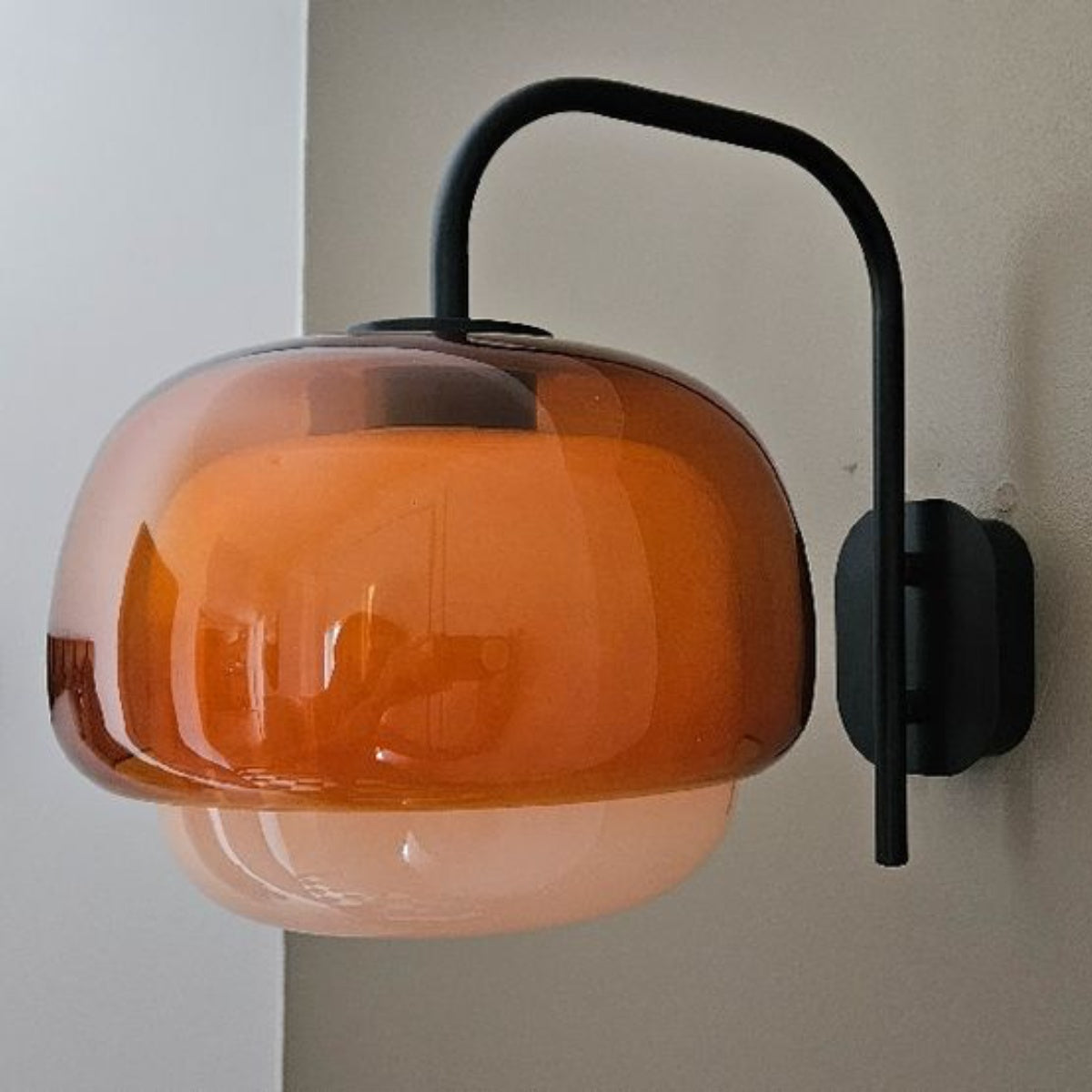 Stained Glass Bedside Wall Light – Double Dome Scandinavian Sconce