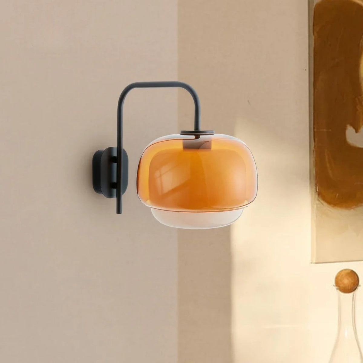 Stained Glass Bedside Wall Light – Double Dome Scandinavian Sconce