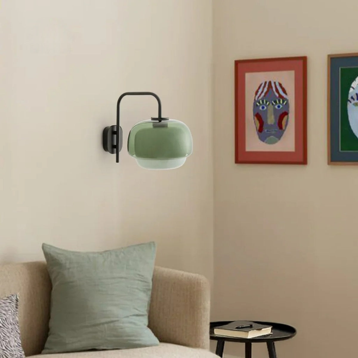 Stained Glass Bedside Wall Light – Double Dome Scandinavian Sconce