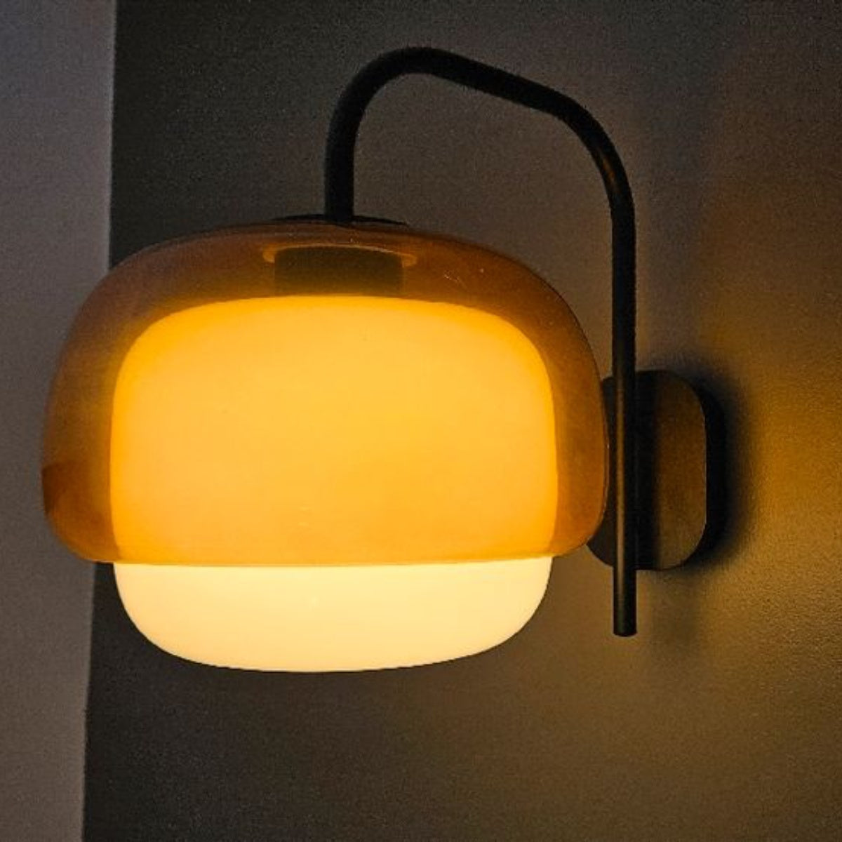 Stained Glass Bedside Wall Light – Double Dome Scandinavian Sconce