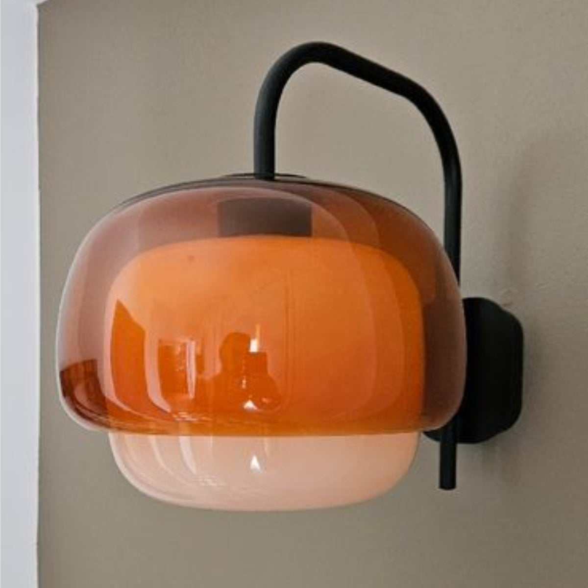 Stained Glass Bedside Wall Light – Double Dome Scandinavian Sconce