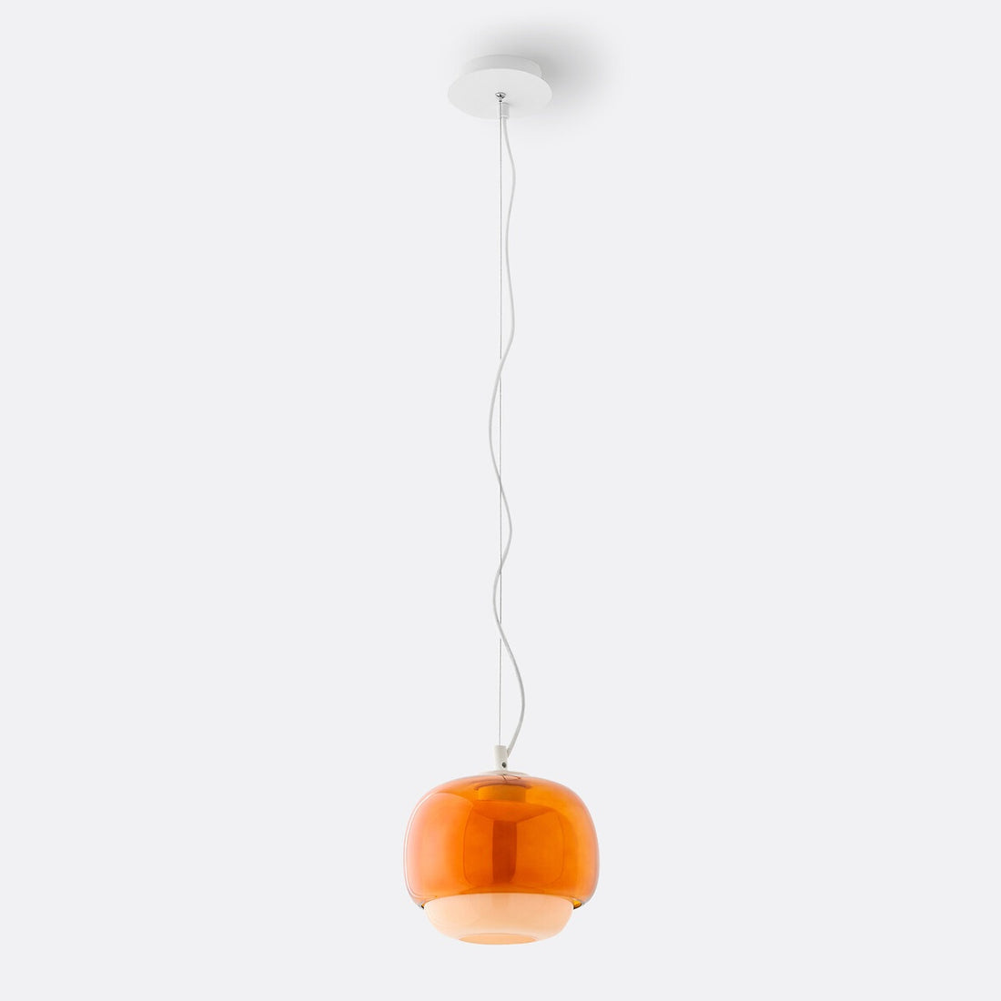 Stained Glass Pendant Lamp – Double Dome Colored Glass Light
