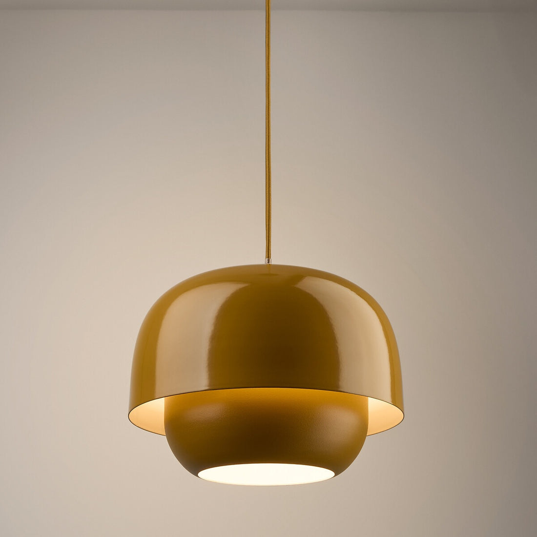 Stained Glass Pendant Lamp – Double Dome Colored Glass Light