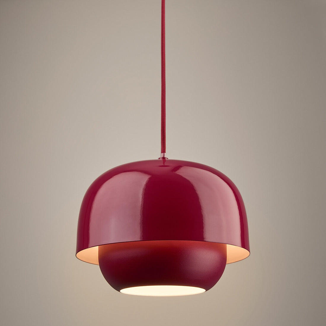 Stained Glass Pendant Lamp – Double Dome Colored Glass Light