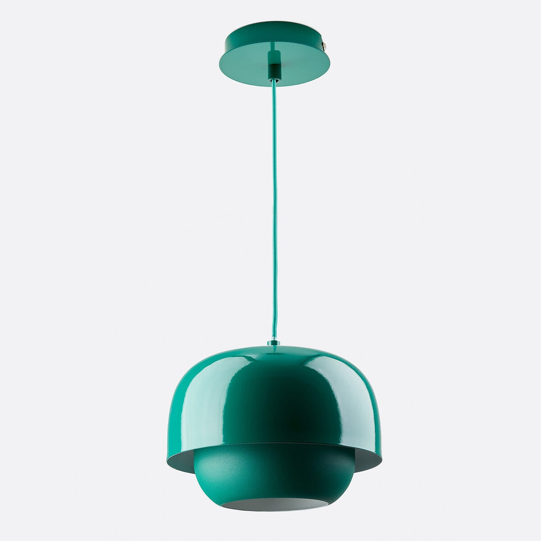 Stained Glass Pendant Lamp – Double Dome Colored Glass Light