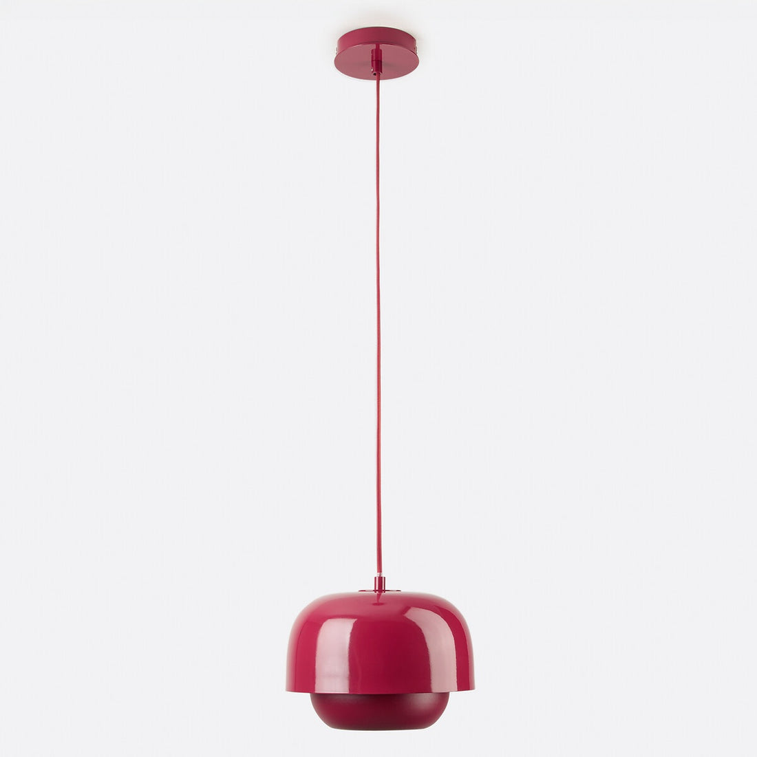 Stained Glass Pendant Lamp – Double Dome Colored Glass Light