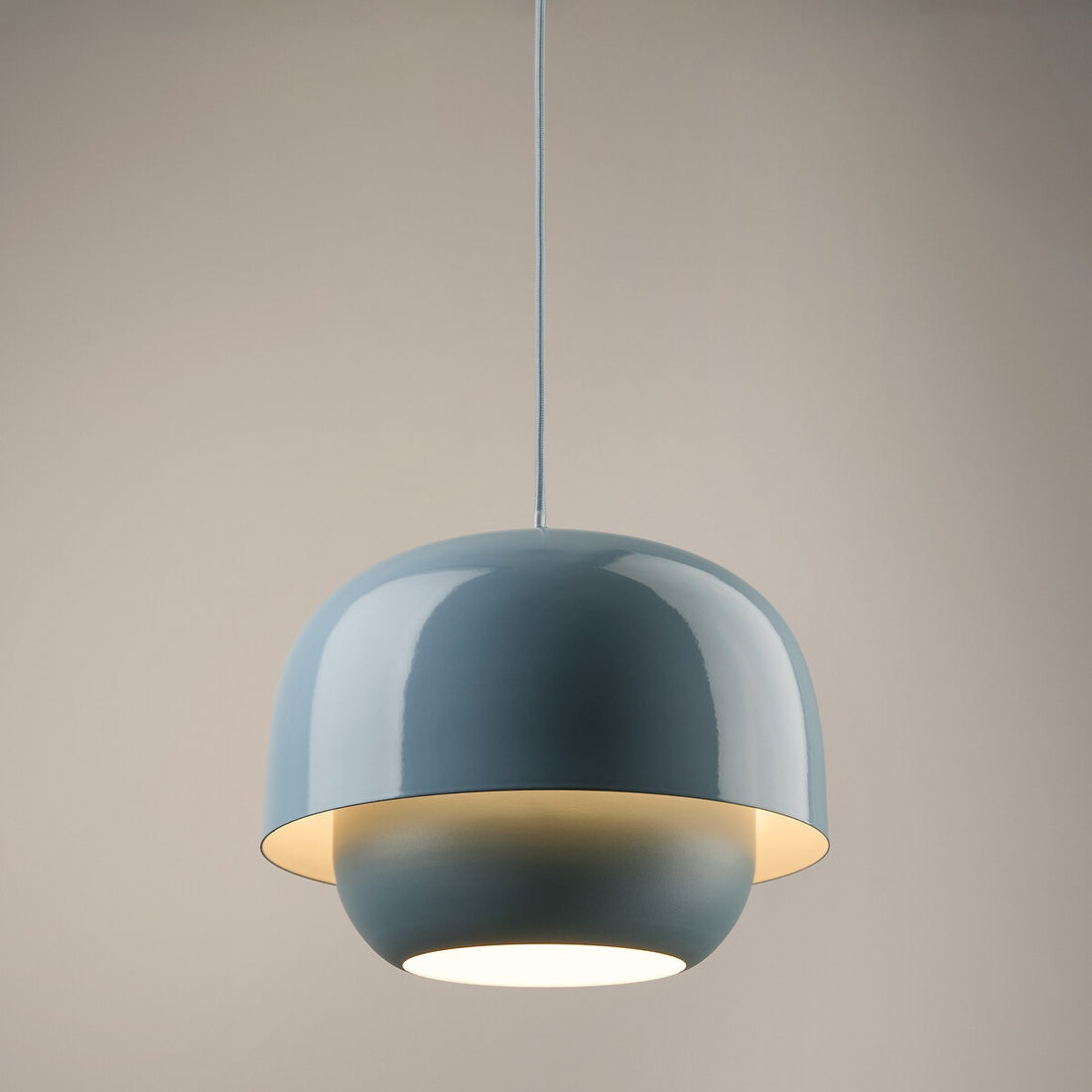 Stained Glass Pendant Lamp – Double Dome Colored Glass Light