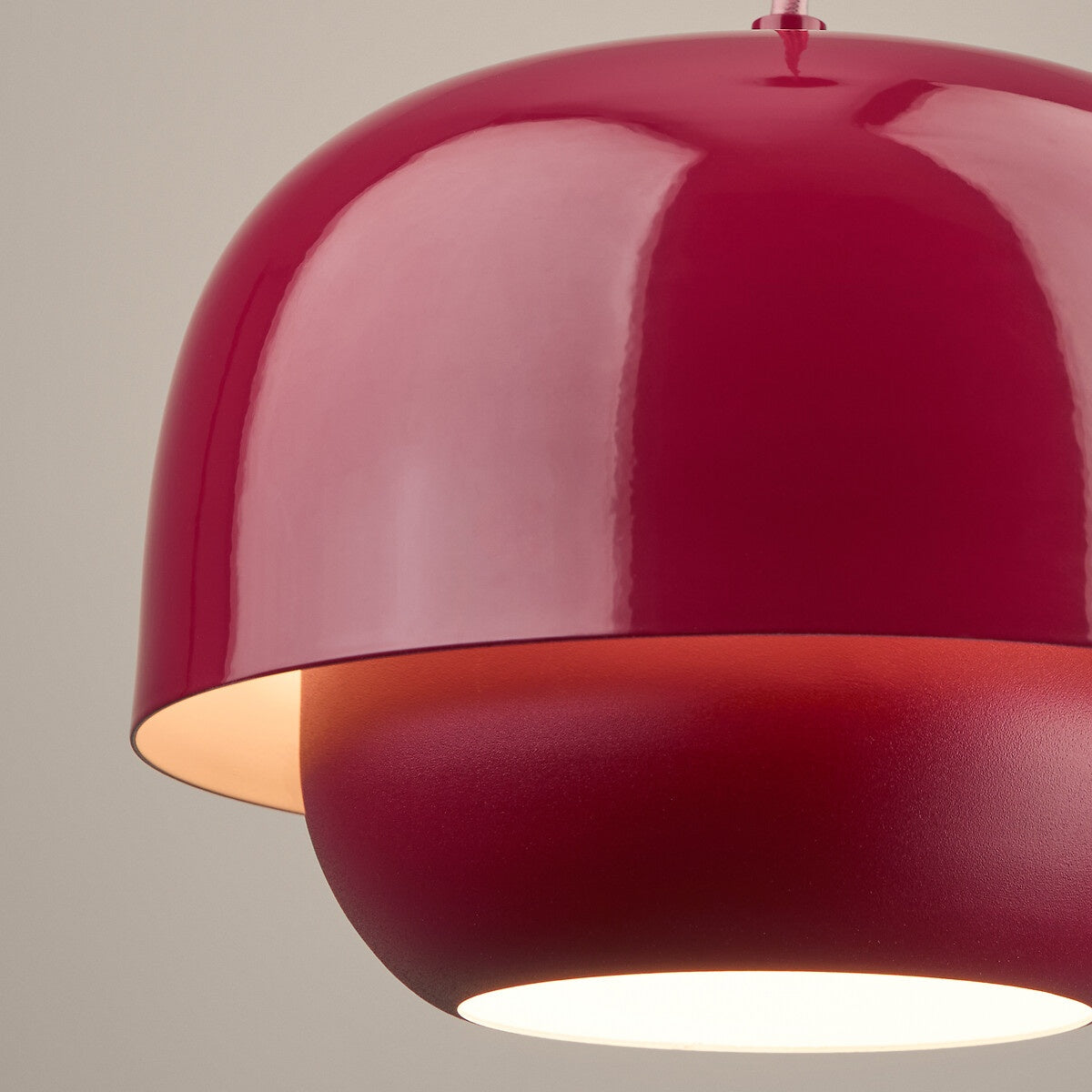 Stained Glass Pendant Lamp – Double Dome Colored Glass Light