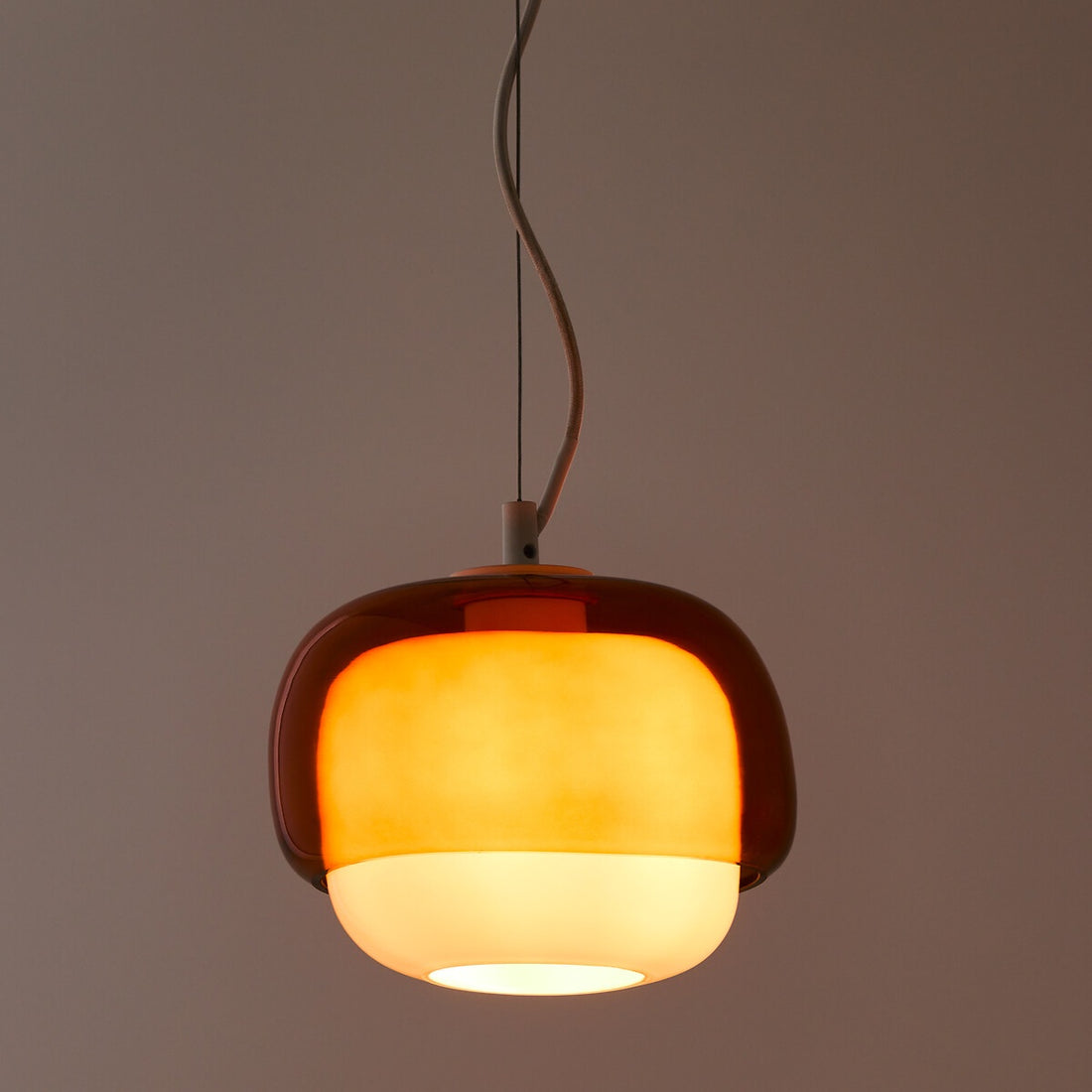 Stained Glass Pendant Lamp – Double Dome Colored Glass Light