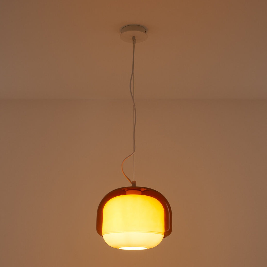 Stained Glass Pendant Lamp – Double Dome Colored Glass Light