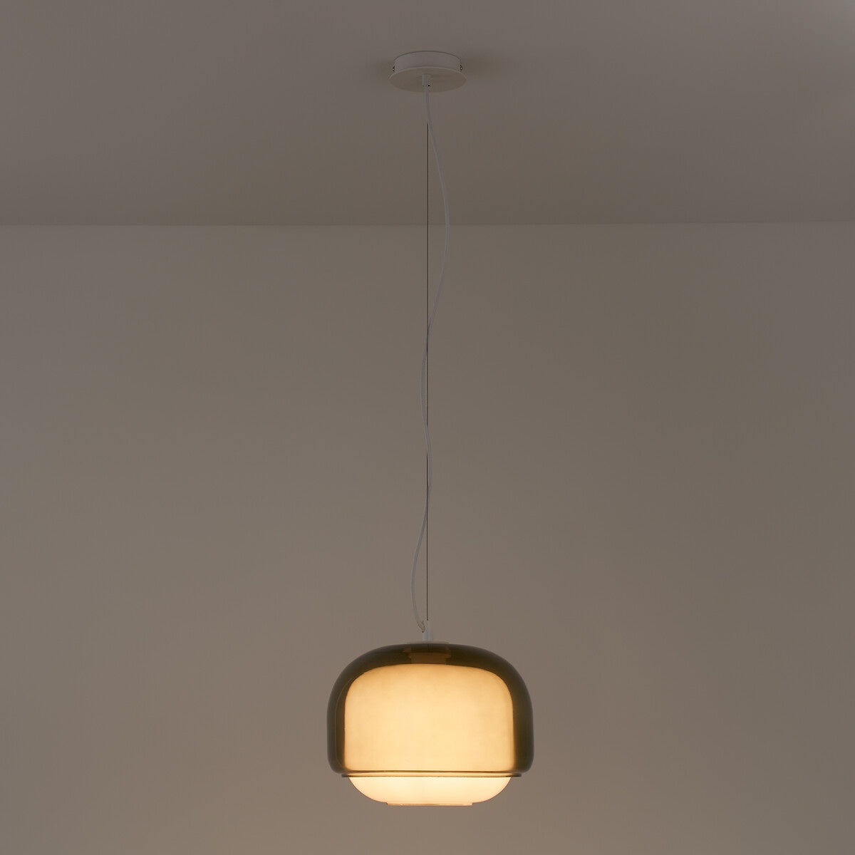 Stained Glass Pendant Lamp – Double Dome Colored Glass Light