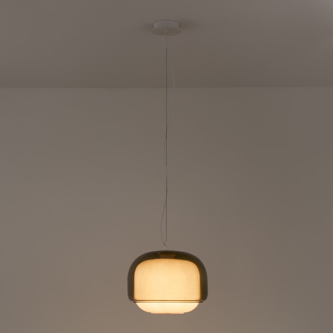 Stained Glass Pendant Lamp – Double Dome Colored Glass Light