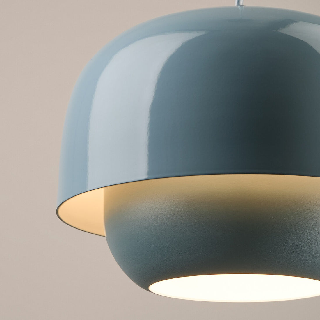 Stained Glass Pendant Lamp – Double Dome Colored Glass Light
