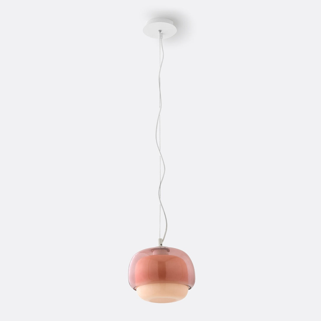 Stained Glass Pendant Lamp – Double Dome Colored Glass Light