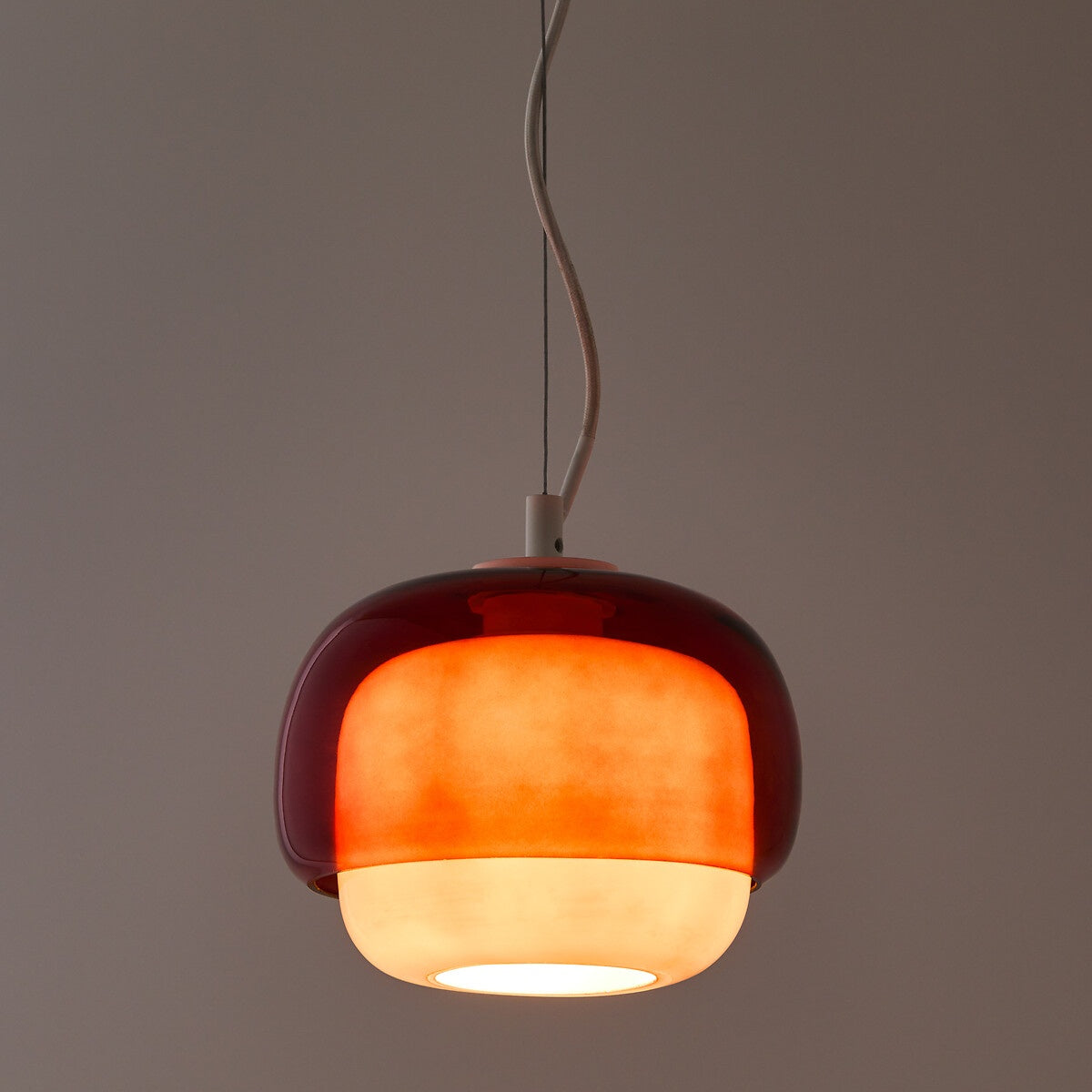 Stained Glass Pendant Lamp – Double Dome Colored Glass Light