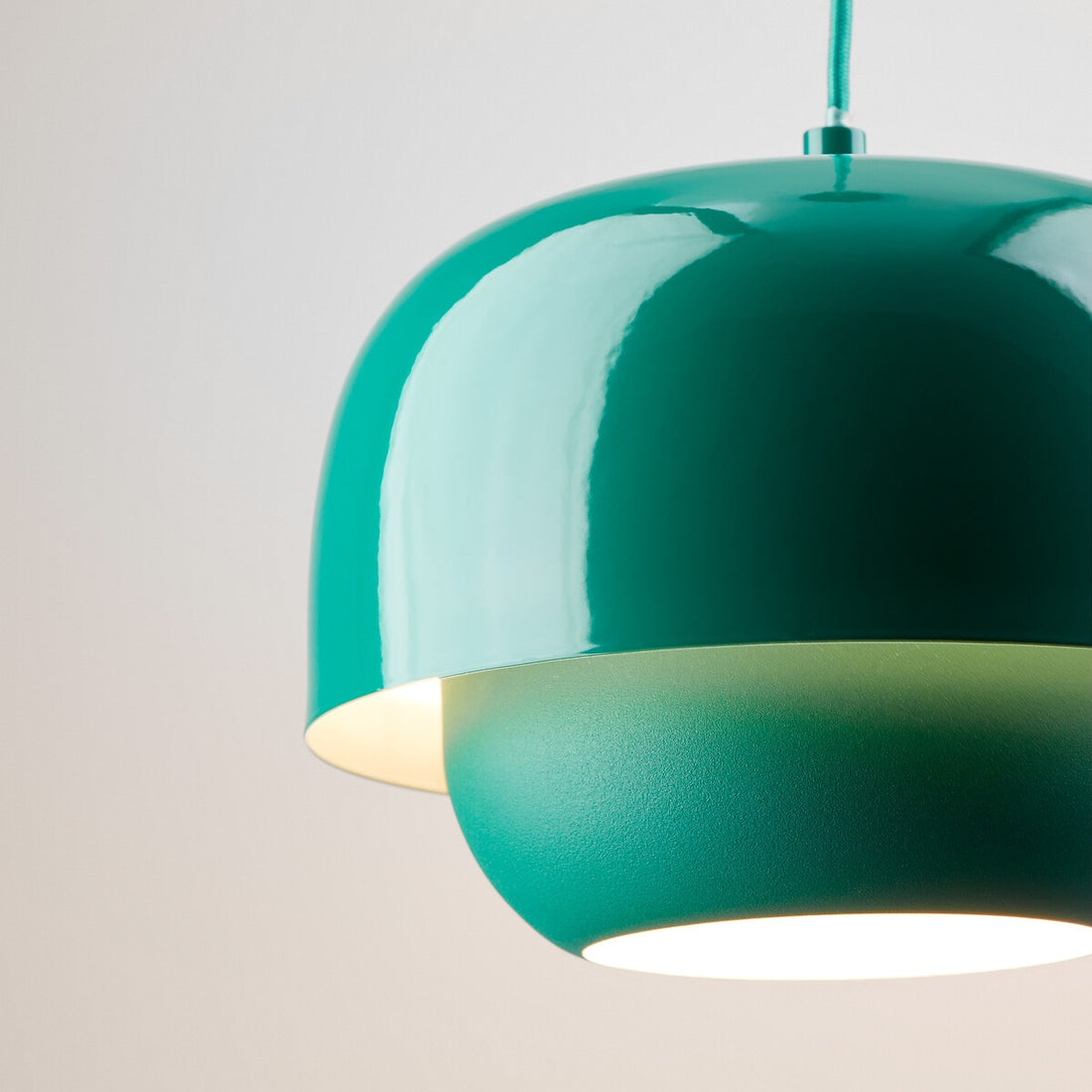 Stained Glass Pendant Lamp – Double Dome Colored Glass Light