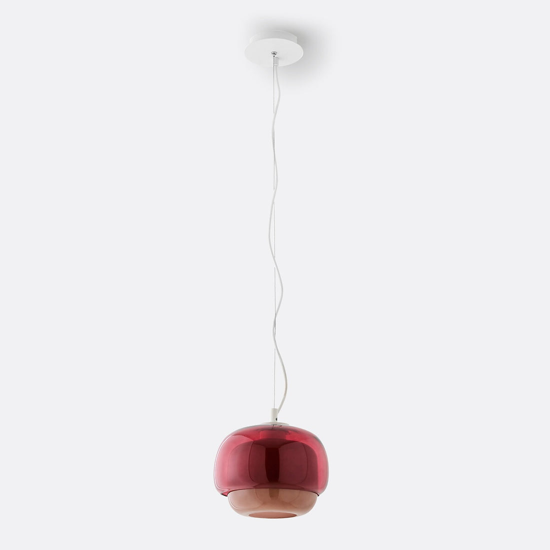 Stained Glass Pendant Lamp – Double Dome Colored Glass Light