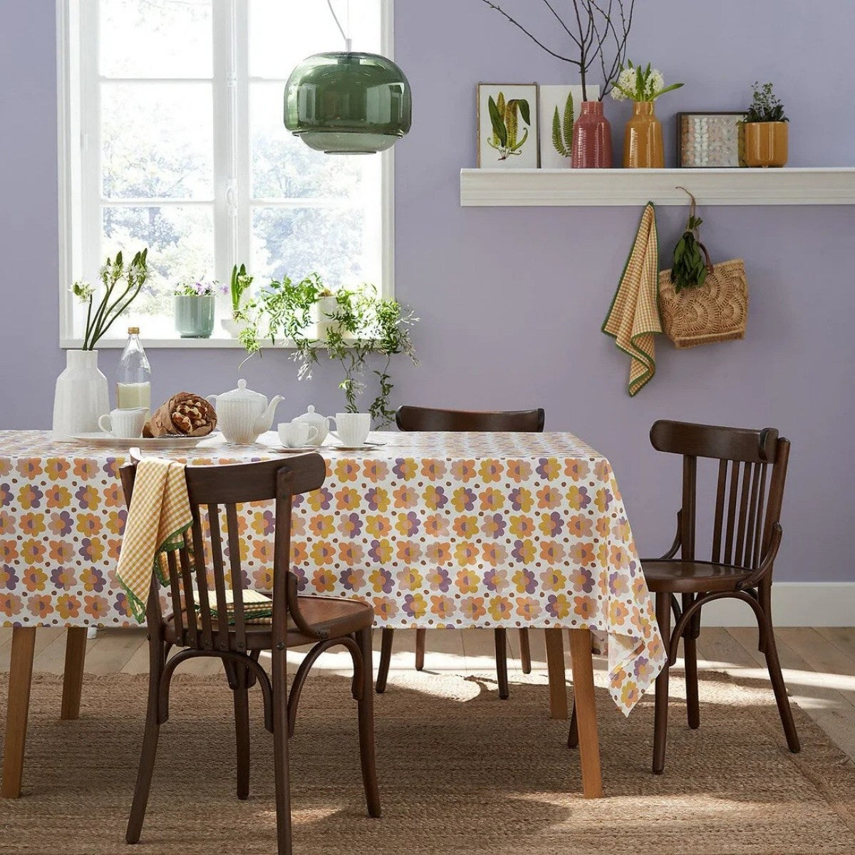 Stained Glass Pendant Lamp – Double Dome Colored Glass Light