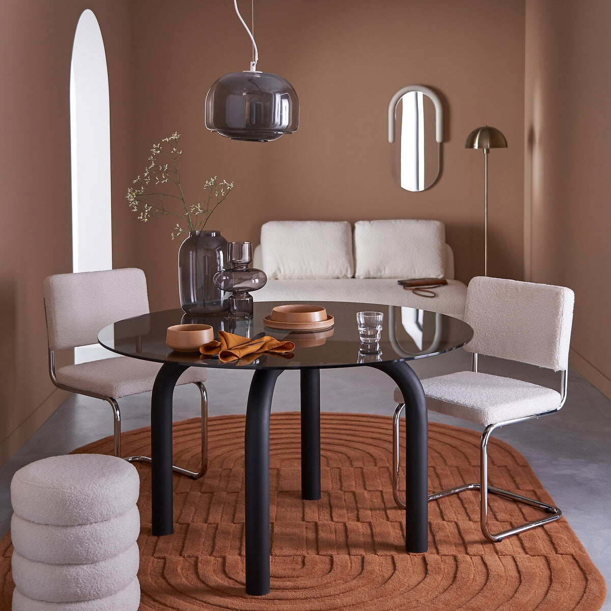 Stained Glass Pendant Lamp – Double Dome Colored Glass Light