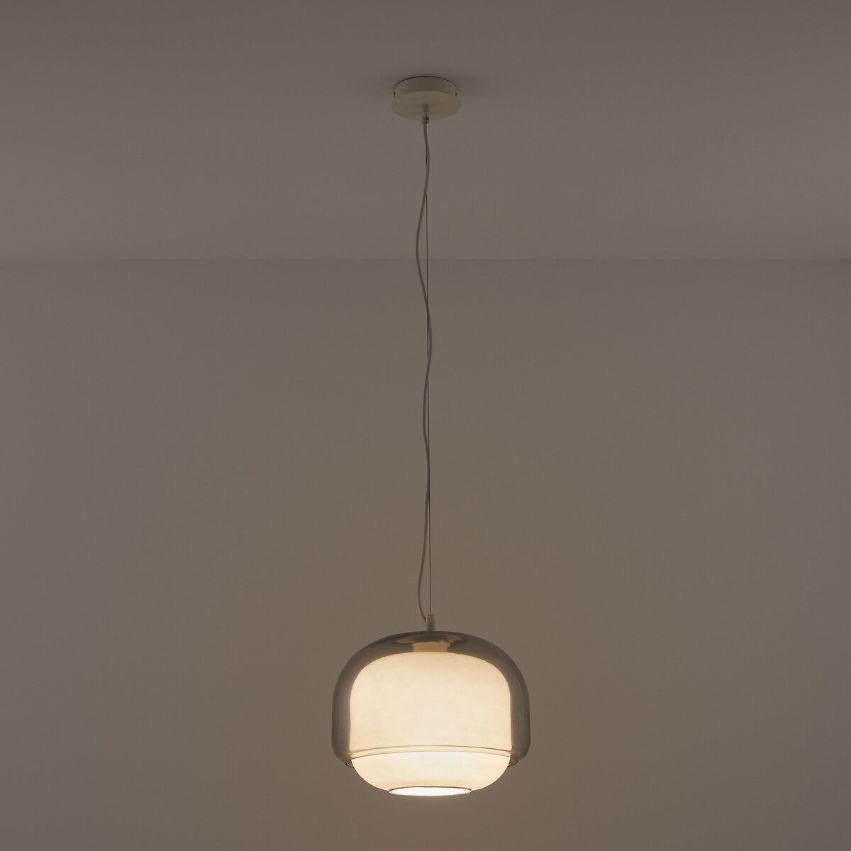 Stained Glass Pendant Lamp – Double Dome Colored Glass Light