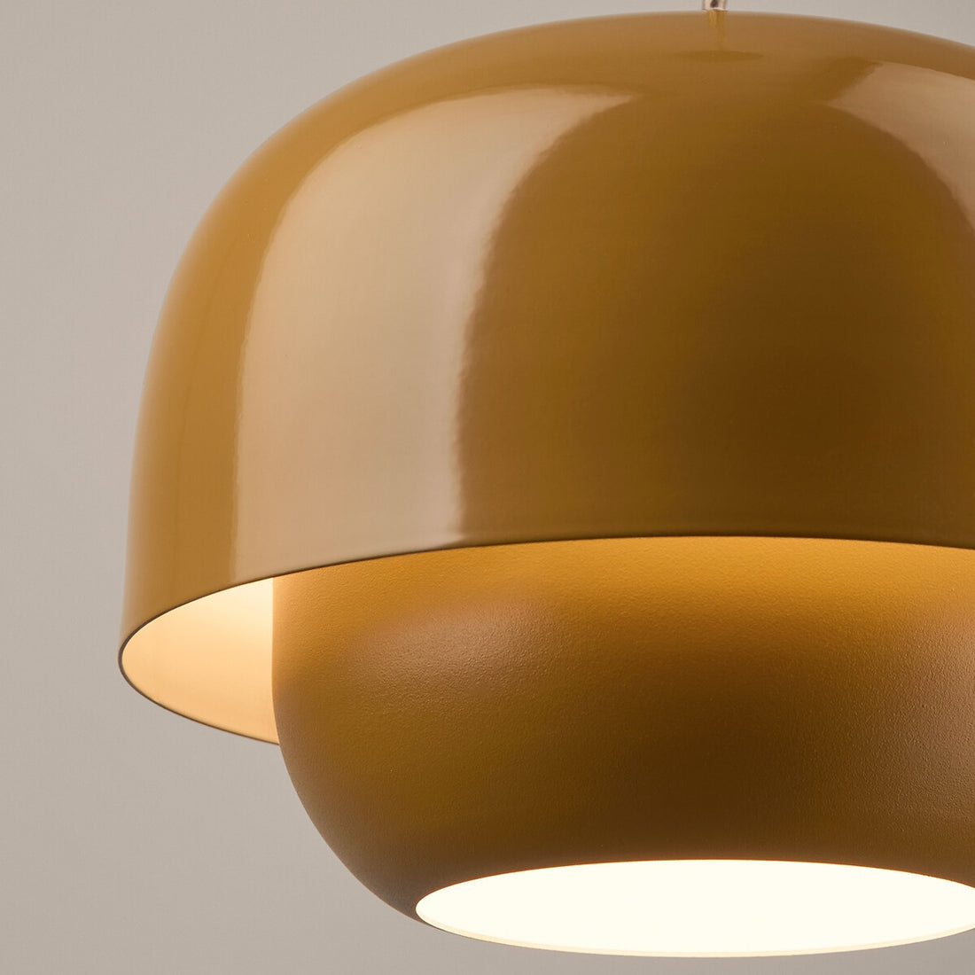 Stained Glass Pendant Lamp – Double Dome Colored Glass Light