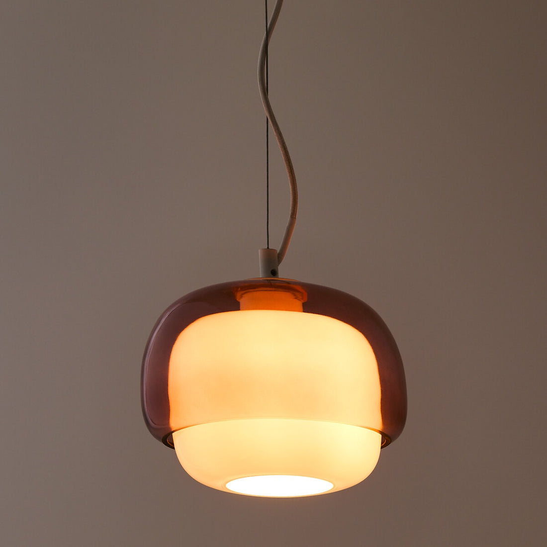 Stained Glass Pendant Lamp – Double Dome Colored Glass Light