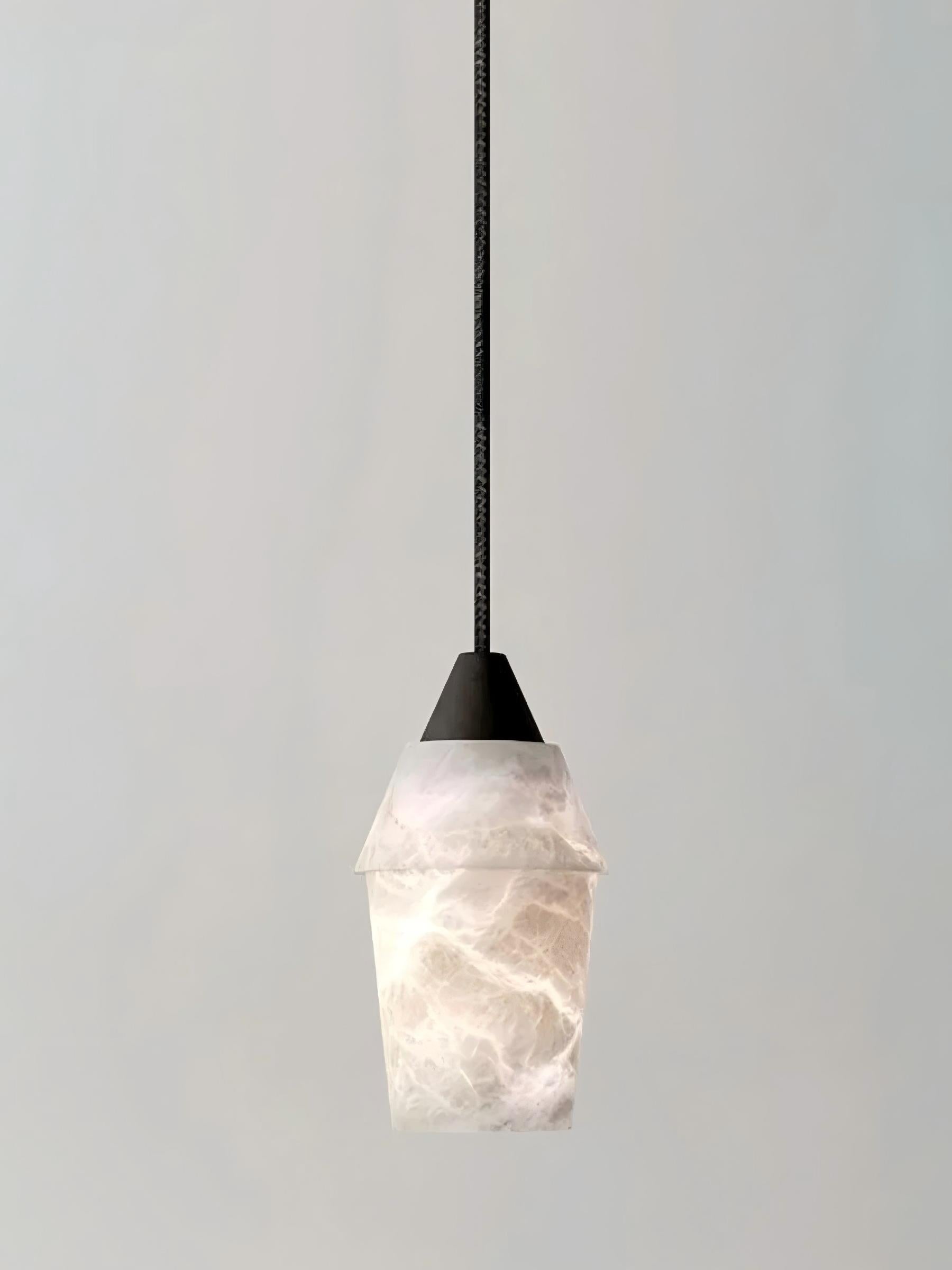 Elegant Natural Marble Pendant Light for Bedroom