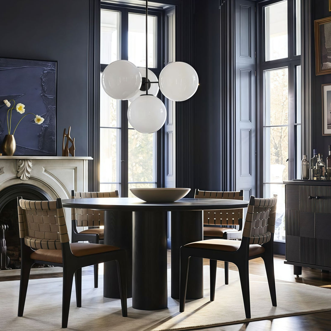Ulvara Chandelie Linear Cluster Glass Globe Design - Contemporary Elegance