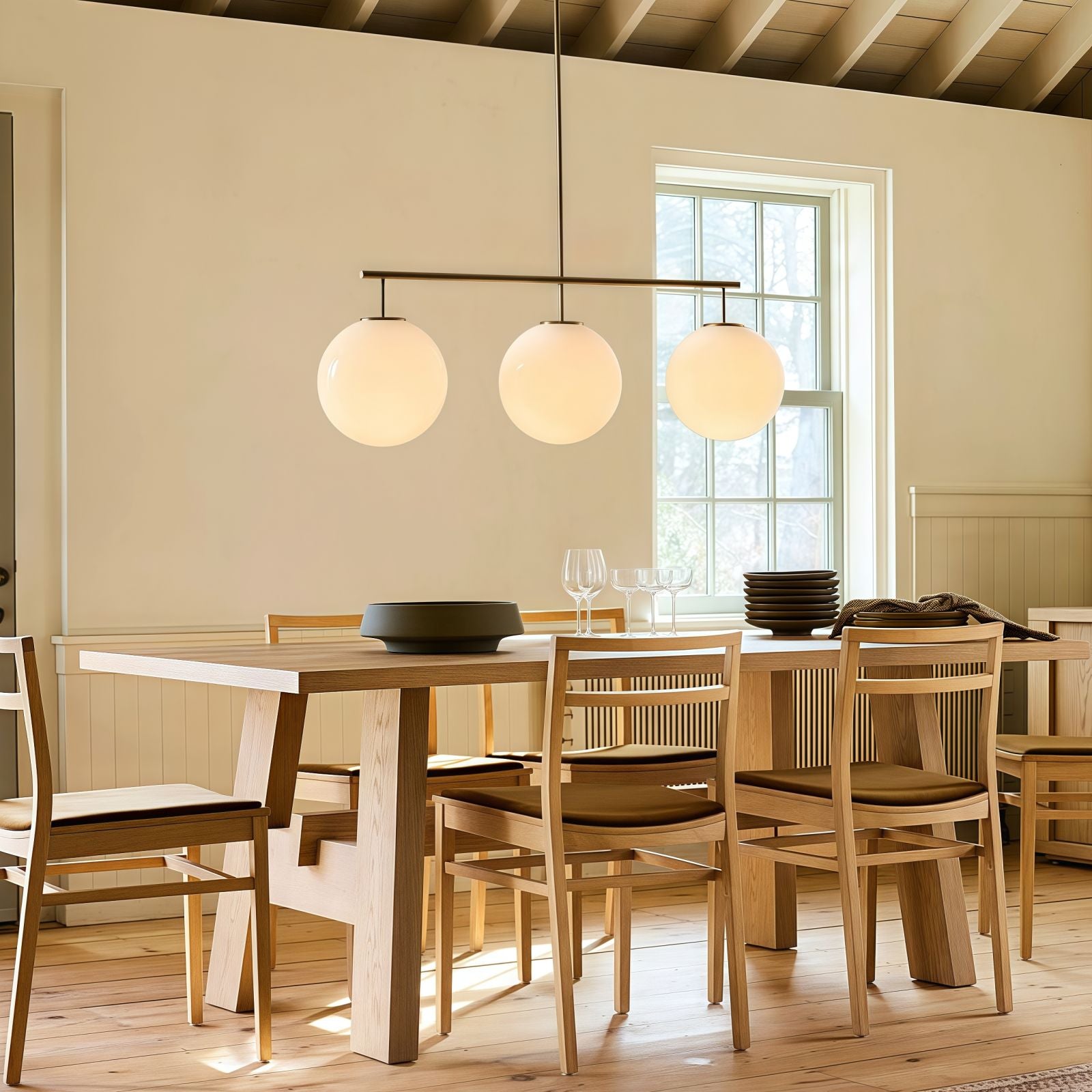 Ulvara Sculptural Globe Pendant Light – Contemporary Linear Chandelier for Living Spaces