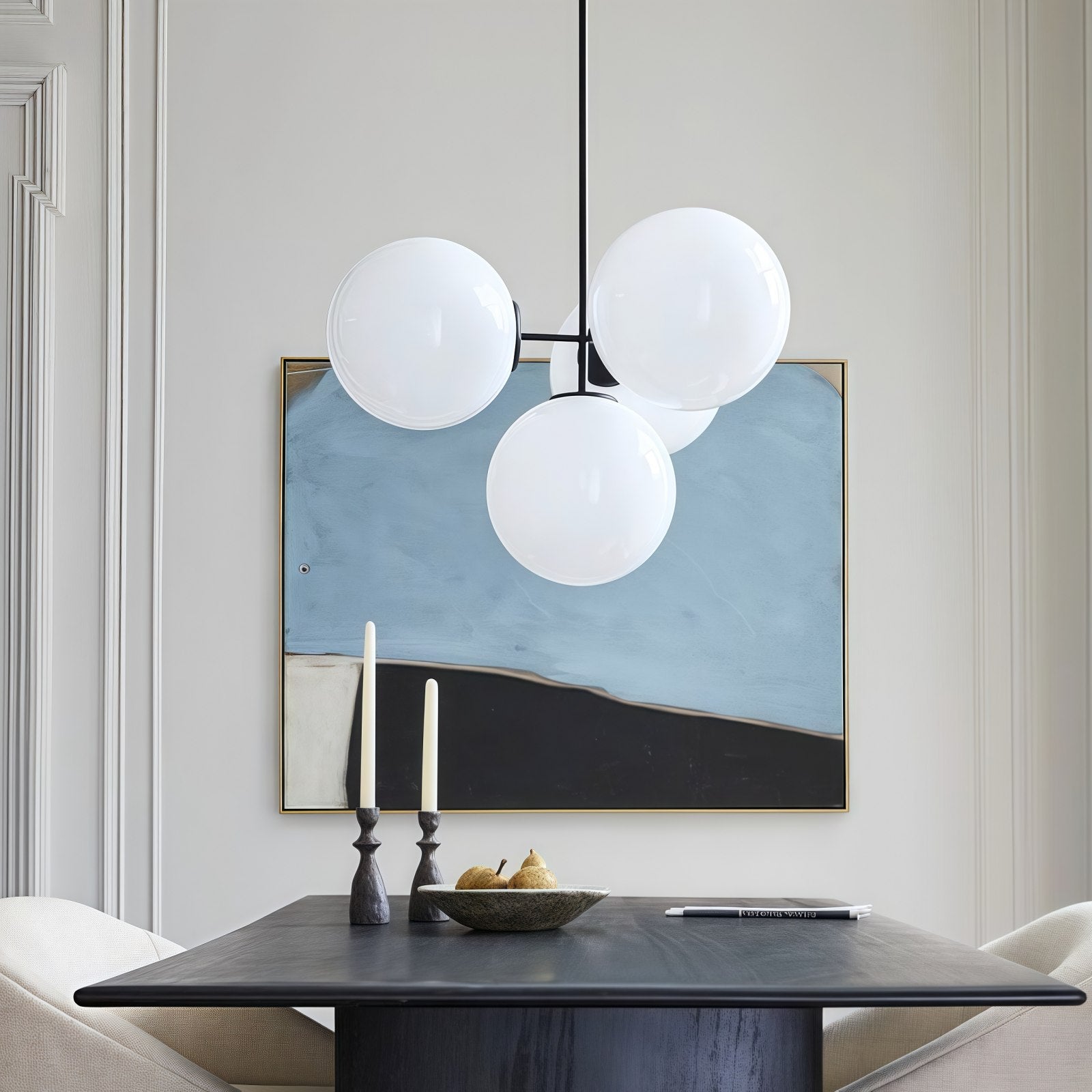Ulvara Sculptural Globe Pendant Light – Contemporary Linear Chandelier for Living Spaces