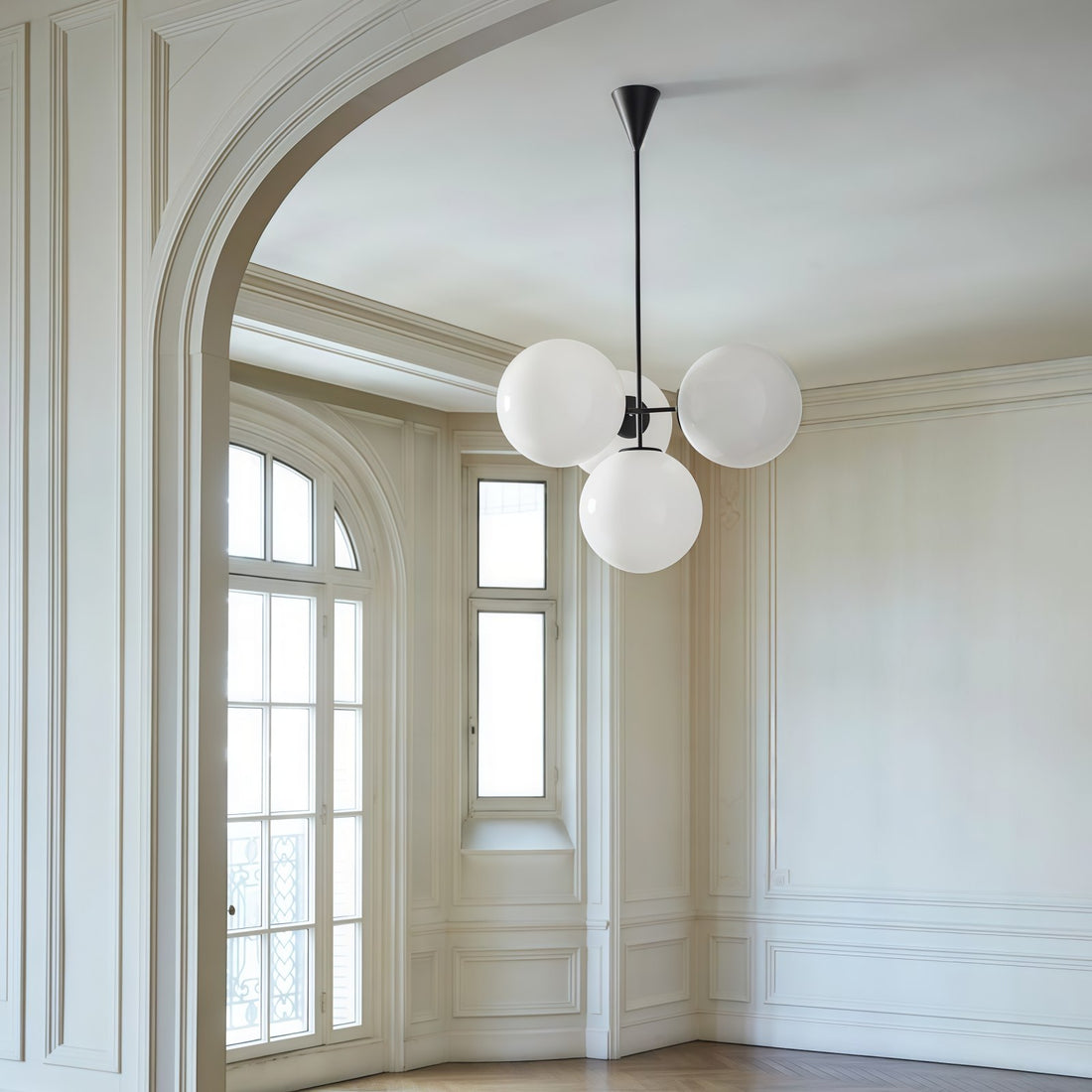 Ulvara Chandelie Linear Cluster Glass Globe Design - Contemporary Elegance