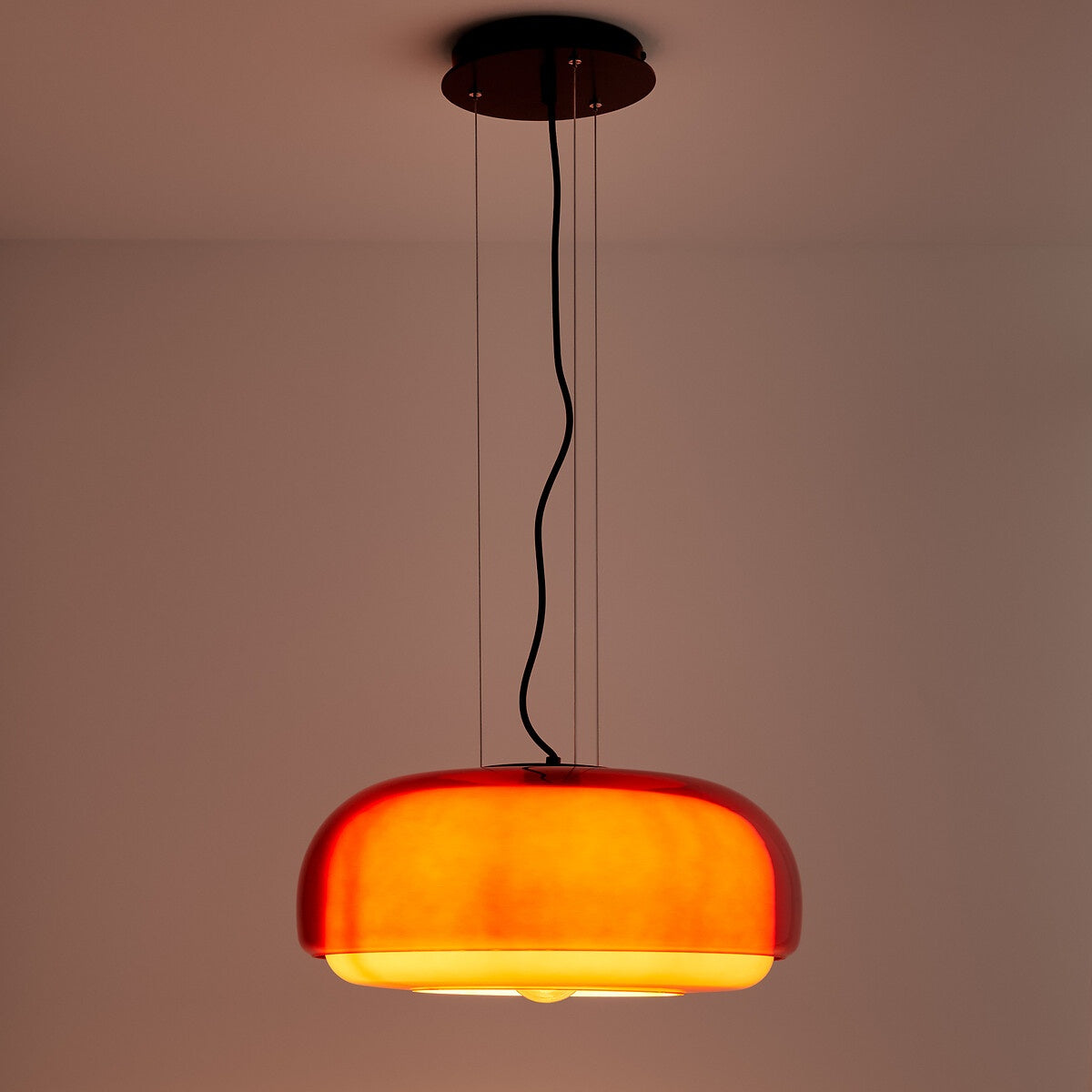 Vintage Double Dome Stained Glass Pendant – Nordic Hanging Light Fixture