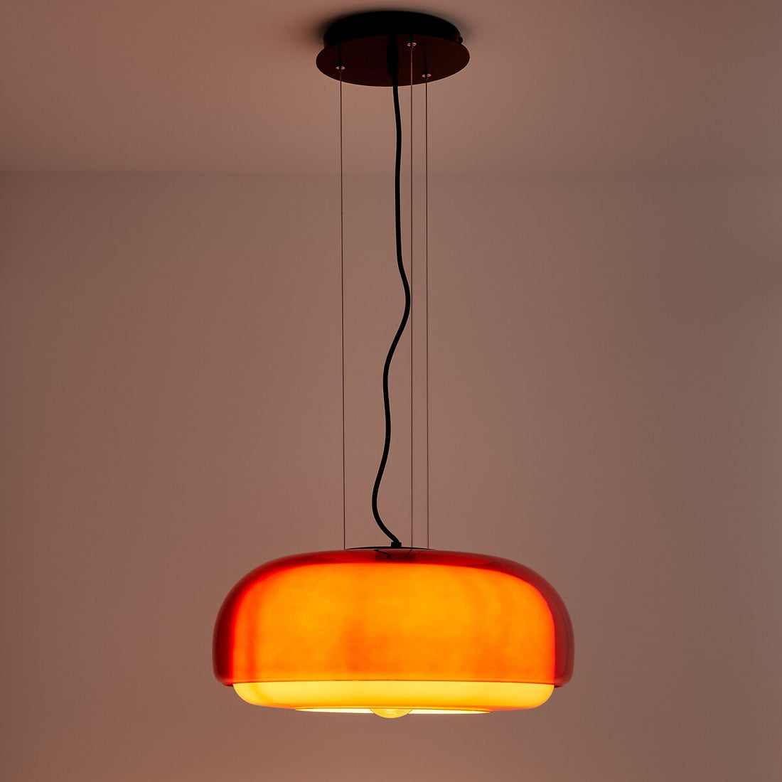Vintage Double Dome Stained Glass Pendant – Nordic Hanging Light Fixture