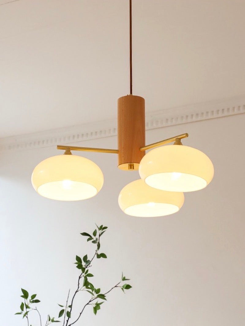 Medieval Log Style Vintage Glass Chandelier