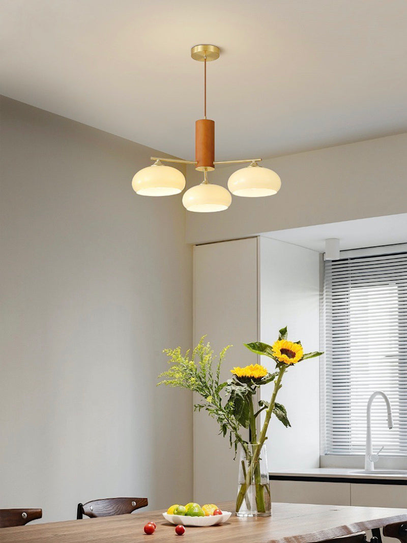 Medieval Log Style Vintage Glass Chandelier