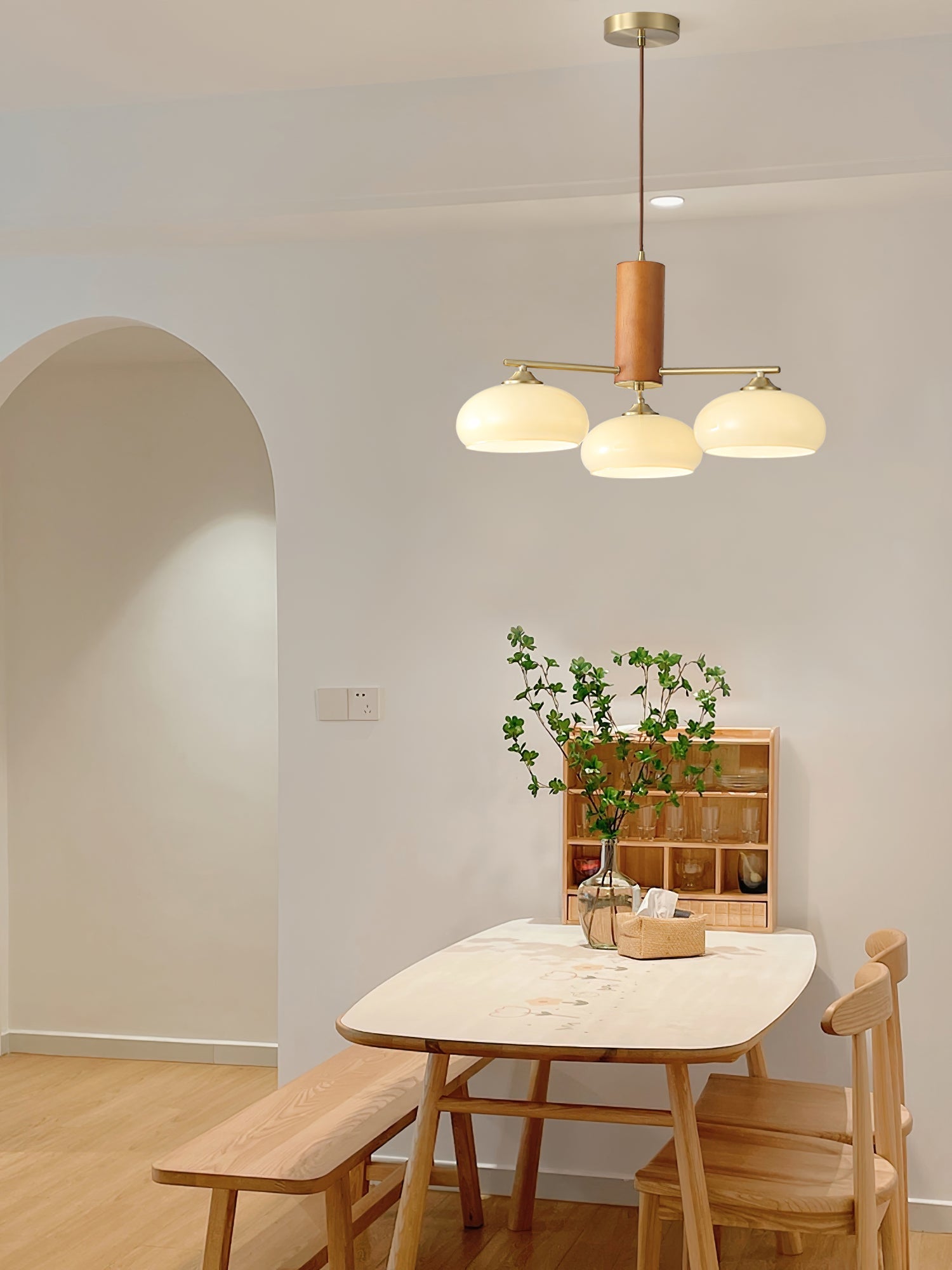 Medieval Log Style Vintage Glass Chandelier