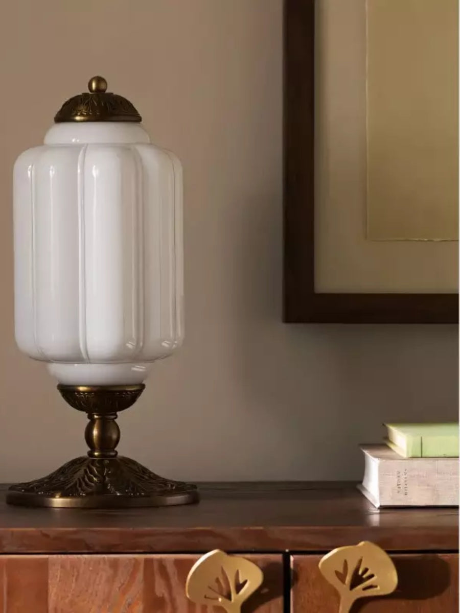 Vintage Glass Led Pumpkin Table Lamp