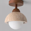 Wabi-Sabi Travertine Dome Ceiling Light
