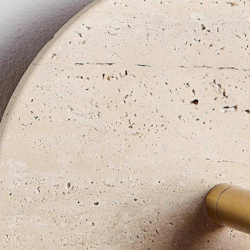 Wabi-Sabi Style Travertine Cylinder Wall Lamp with Pull-chain Switch