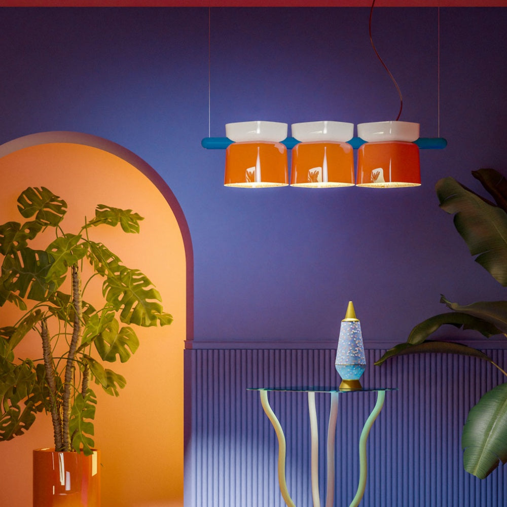 Charming Ceramic Pendant Light With Colorful Elements