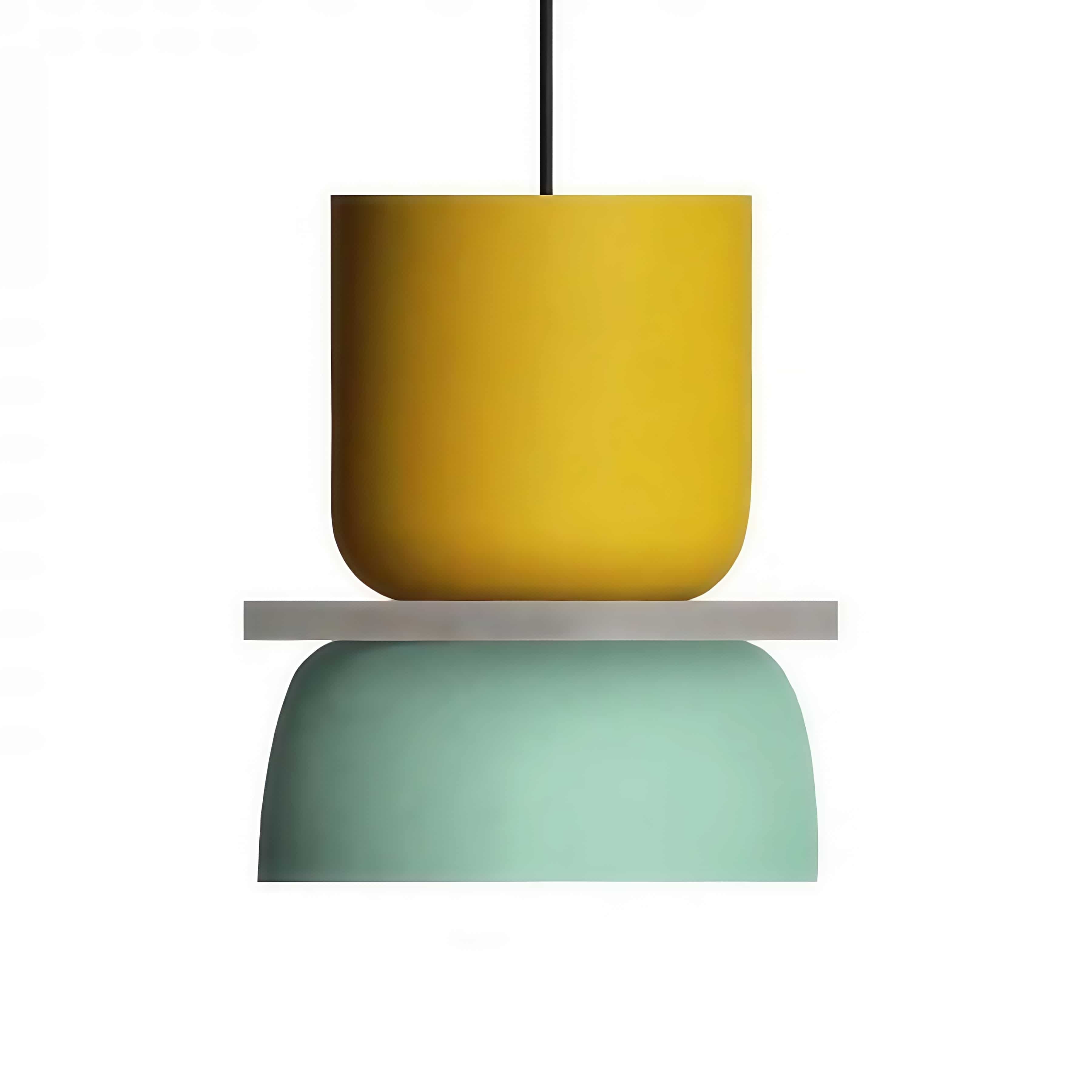 Nordic Style Macaron Pendant Light - Modern Color Block Bowl Shade Lamp