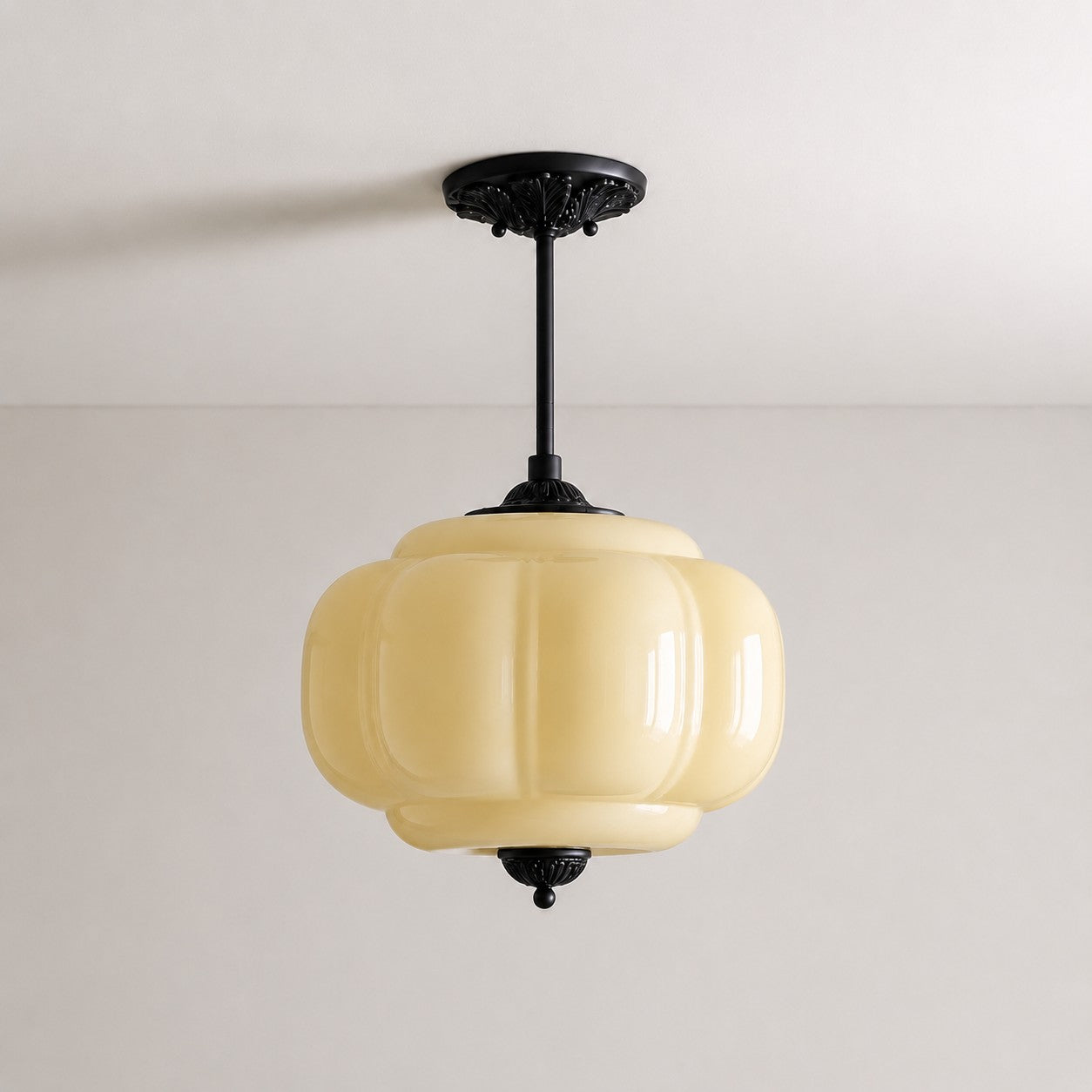 Antique Brass Green Glass Eloise Pendant Light