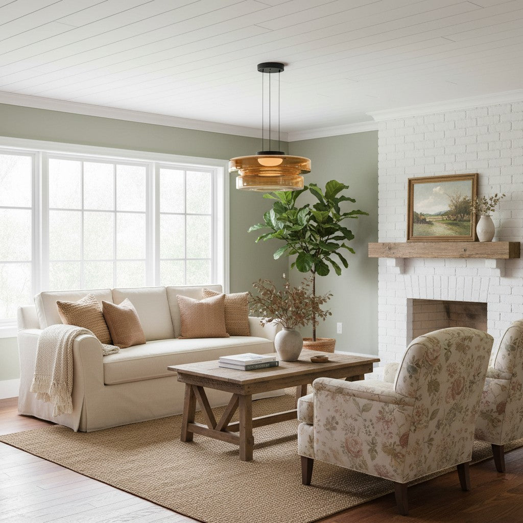 Nora Contemporary Multi-Layer Glass Pendant Lamp - Adjustable Hanging Light for Living Room or Kitchen Island