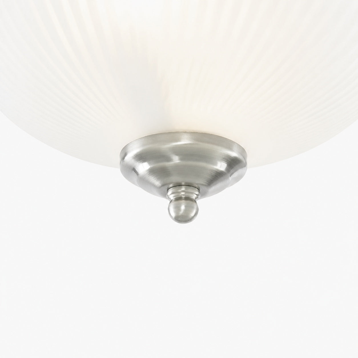 TF Vintora Modern Flush Ceiling Light – Ribbed Glass and Metal Trim for Kitchens or Hallways