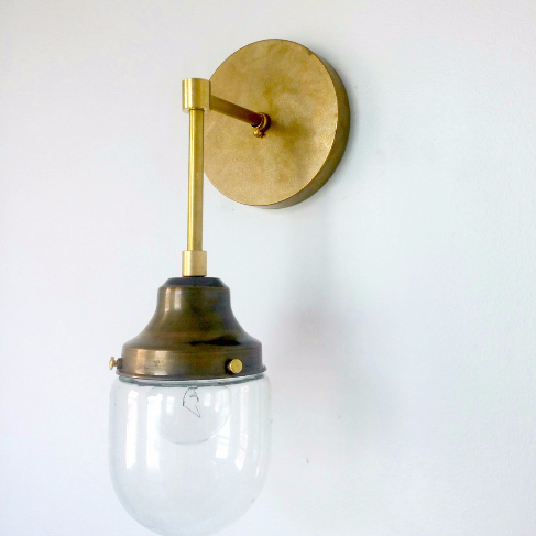Acorn-Shaped Wall Light - Hand-Blown Glass Sconce