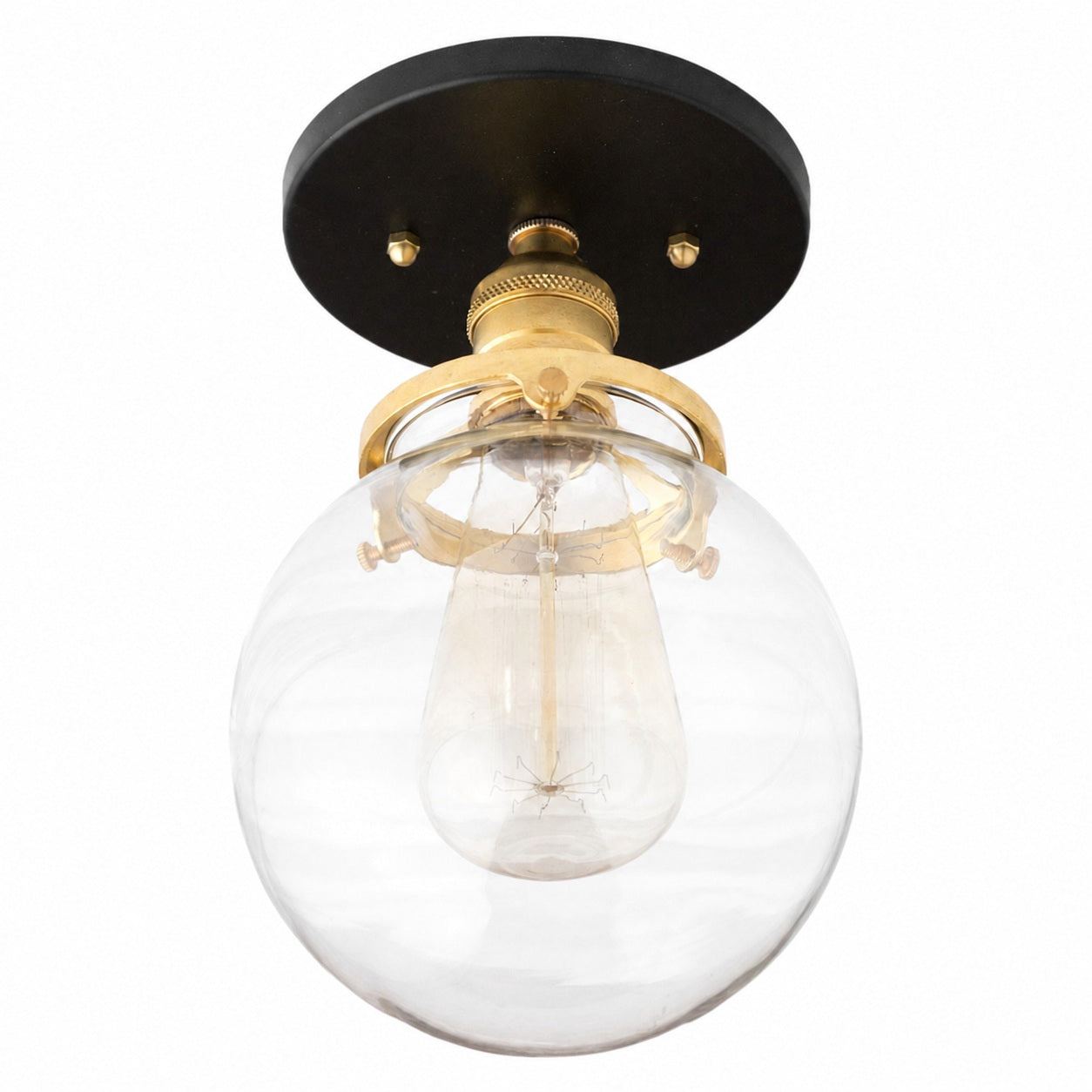 Glorica Glass Retro Globe Ceiling Light - Vintage Industrial Home Lighting